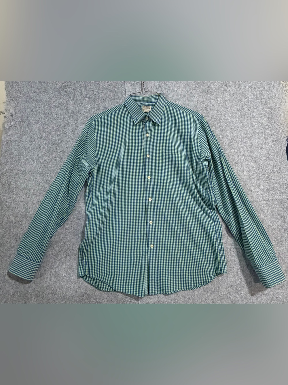 J. Crew Green and Blue Gingham Button-Down Shirt